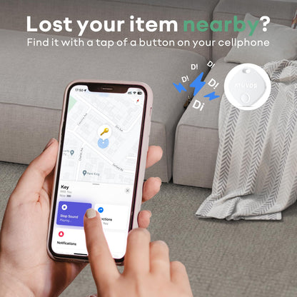 ATUVOS Smart Bluetooth Item Finder 2 Pack, Compatible with Apple Find My (iOS Only), Key Finder, Tracker Locator for Luggage Suitcase, Wallets, Bag, Replaceable Battery, IP67 Waterproof