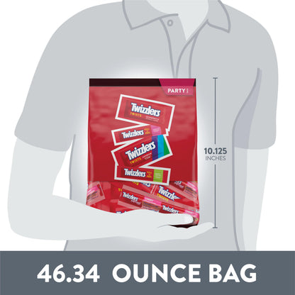 TWIZZLERS Assorted Flavored Licorice Style, Candy Bulk Party Pack, Halloween Candy, 46.34 oz