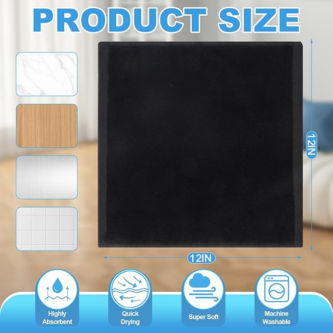6 Pack Microfiber Wash Cloth, 12x12 Inch Highly Absorbent and Soft Feel