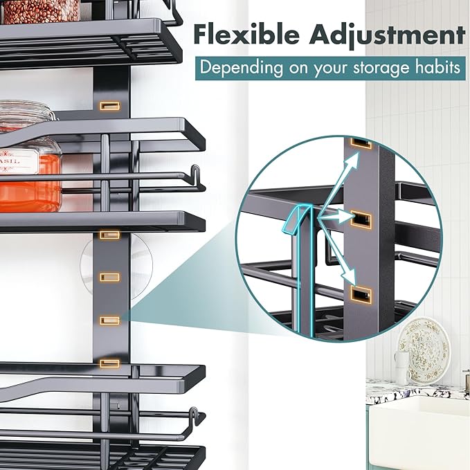 Over The Door Pantry Organizer，9-Tier Over The Door Organizer