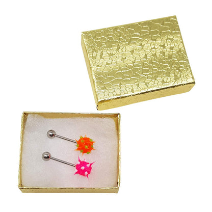MOOCA 100 Pcs Cotton Filled Cardboard Paper Gold Jewelry Box Gift Case, Number 11, 2 1/8 x 1 5/8 x 3/4 in, Gold Color