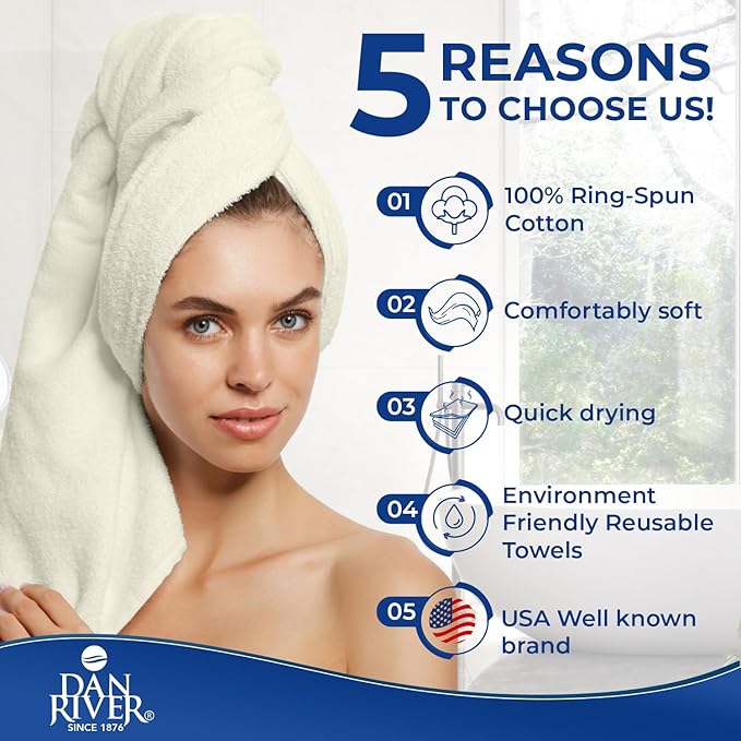 DAN RIVER 8 PC Luxury Bath Towels
