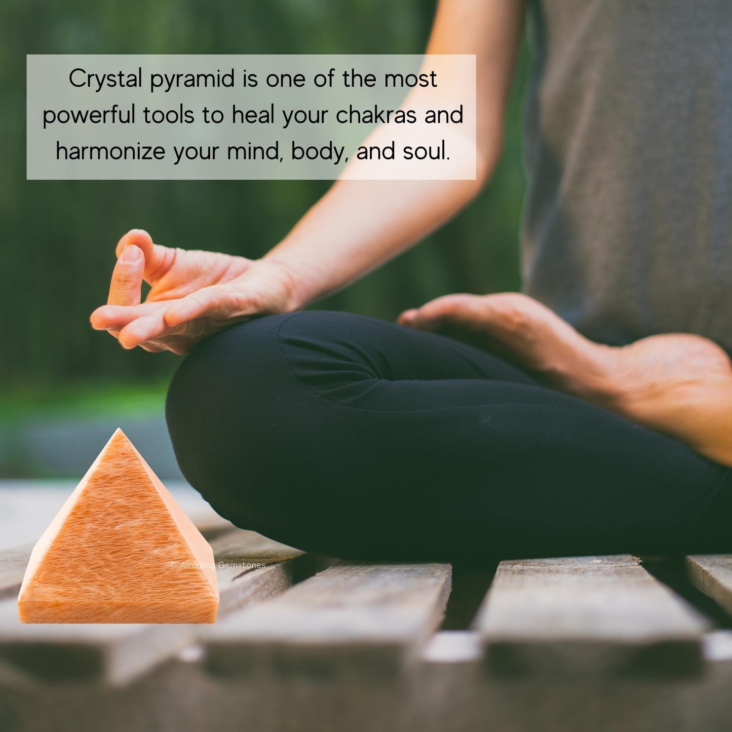 Amazing Gemstone Peach Moonstone Pyramid Crystal Healing Stones - 1" Great Pyramid Figurine of Natural Stone Pyramid for Meditation, Reiki, Chakra Balancing and Crystal Pyramids Grid
