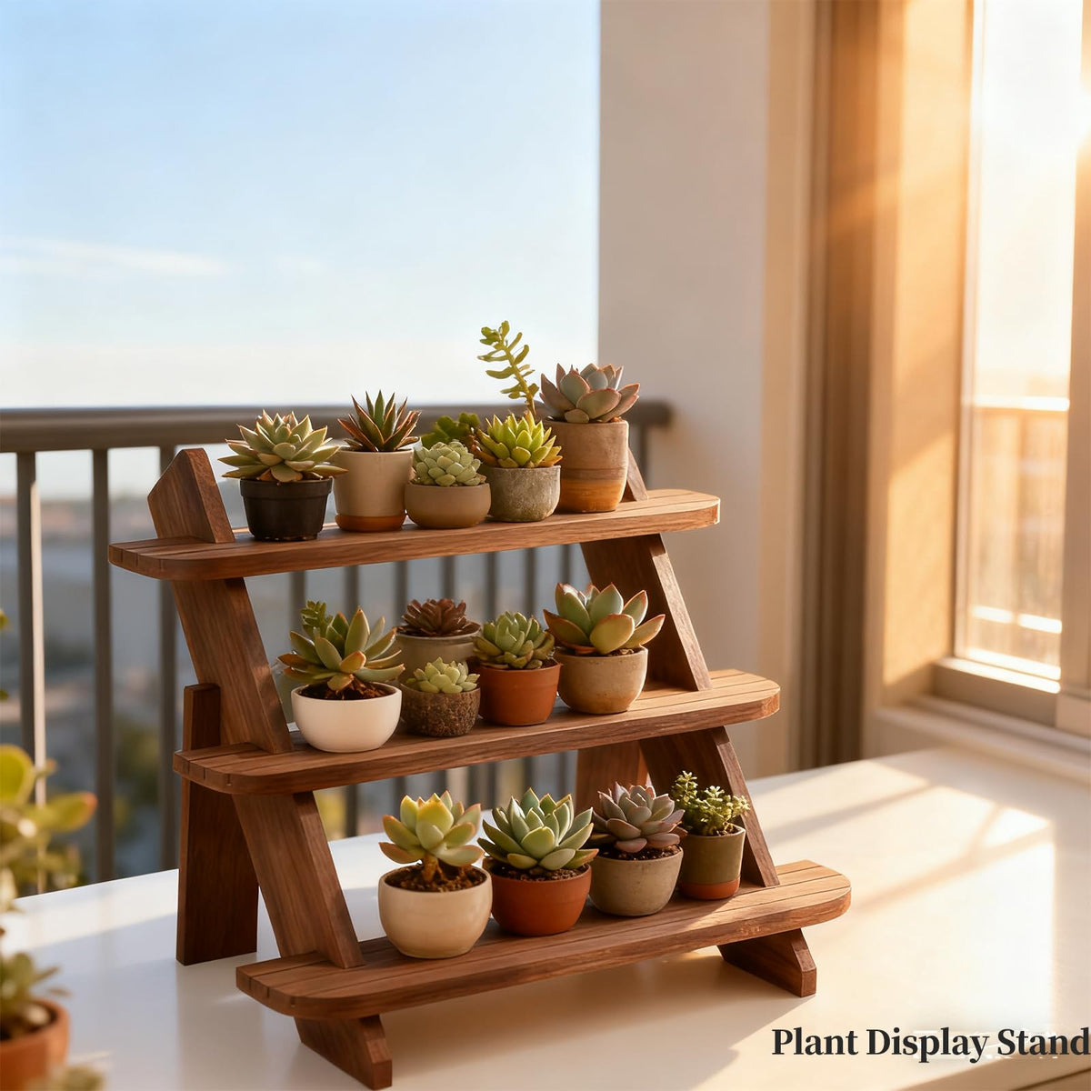 WHEARTED Wooden Display Stand, Tiered Cupcake Stand, 3 Tier Display Stand Riser, Rustic Risers Dessert Table Display Shelf Spice Rack Organizer Holder, Cologne Stand Perfume Organizer Stand