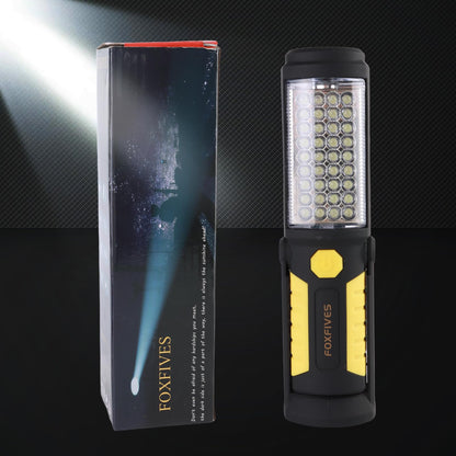 Powerful 36+5 LED 3000 Lumens Portable Flashlight Torch Rechargeable Inspection Lamp Camping Light Hands-Free Garage Workshop Flashlight for Work with Adjusting Stand, Hanging Hook and Magnet Base