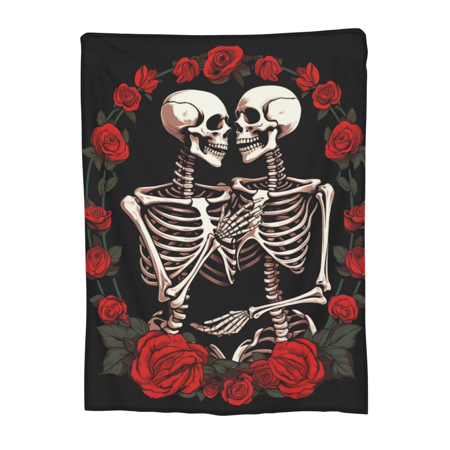 amepay Skull Lover Rose Flower Blanket Gifts for Adults Women Men Skeleton Tarot Flannel Throw Blankets Soft Fuzzy Lightweight for Home Decor Couch Bed Sofa 50x40 Inches