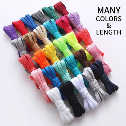 VSUDO 54" Flat White Shoe Laces for Sneakers, Shoelaces for Sneakers, Replacements Shoe Strings for Women or Men (1 Pair-White-137CM)