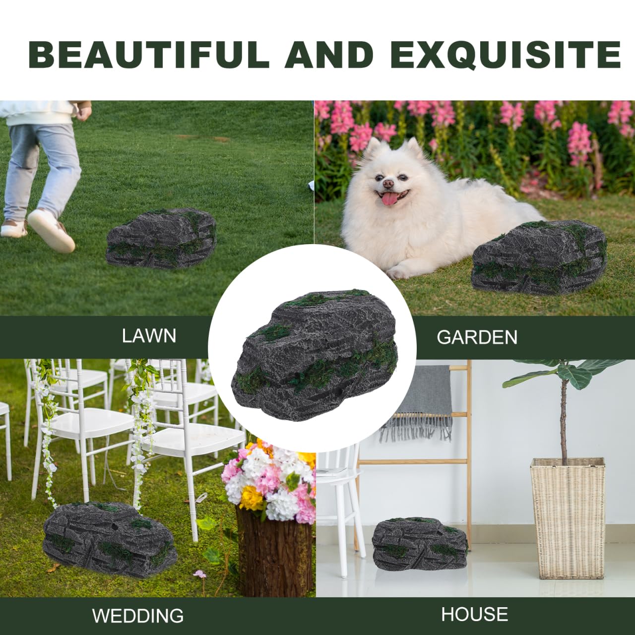 Cabilock Realistic Simulated Rock Decor Fake Landscape Stone for Garden Yard Lightweight Artificial Garden Decor Scoop