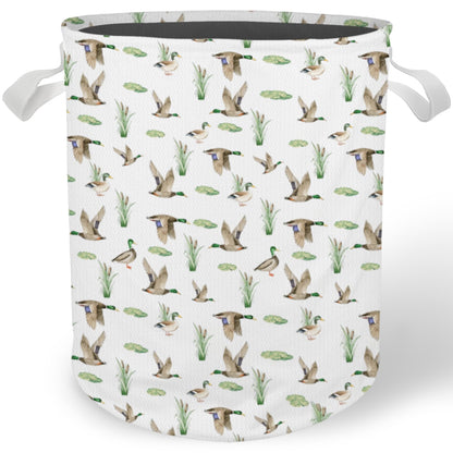 Cilrii Mallard Duck Nursery Laundry Basket, Farmhouse Waterfowl Mallard Ducks Laundry Basket Hamper Waterproof Collapsible Clothes Toys Storage Bin for Bedroom Bathroom Kids Room, Toybox for Boys