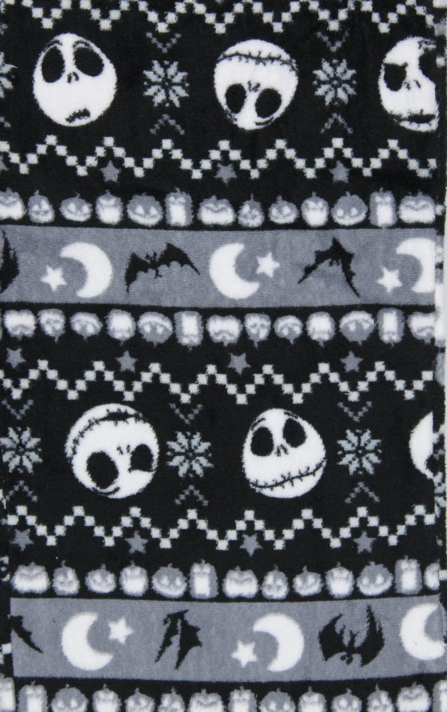 The Nightmare Before Christmas Women's Jack Skellington FairIsle Minky Plush Pajama Pants (X-Large)