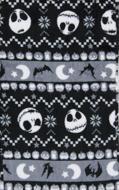 The Nightmare Before Christmas Women's Jack Skellington FairIsle Minky Plush Pajama Pants (X-Large)