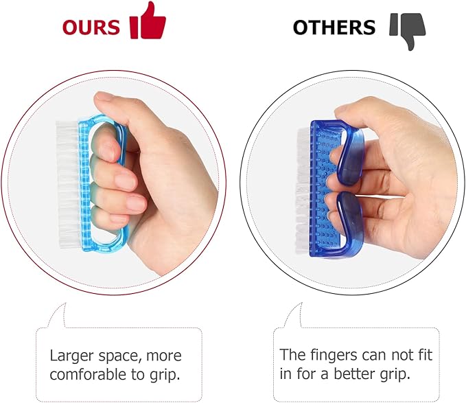Handle Grip Nail Brush, Hand Fingernail Brush Cleaner Scrubbing Kit Pedicure