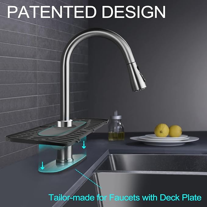 Upgraded Version Silicone Faucet Mat, Kingmall Kitchen Faucet Mat Silicone