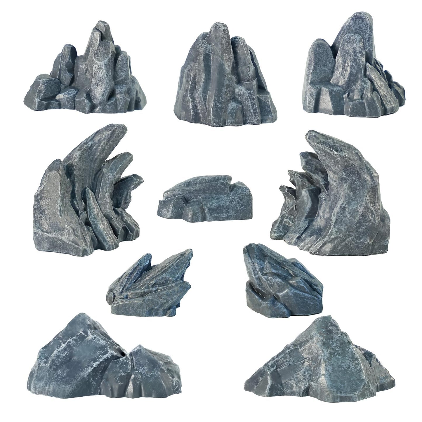 Warmtree 10 Pcs Simulation Rockery Diorama Rocks Stone for Diorama Supplies Miniature Terrain Fairy Garden Zen Garden Accessories Terrarium Decor Tank Aquarium Decoration (Grey)