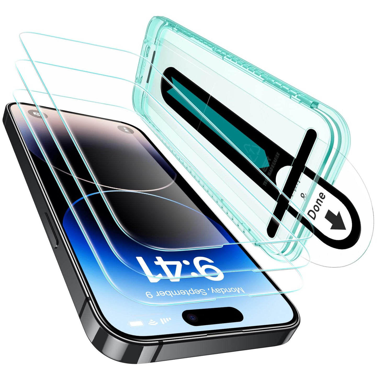 ESR 3 Pack for iPhone 16 Pro Max Screen Protector, [9H Hardness] [Military Grade Shatterproof] Tempered Glass Film with Flawless Fit Tray, HD Clear, Scratch Resistant