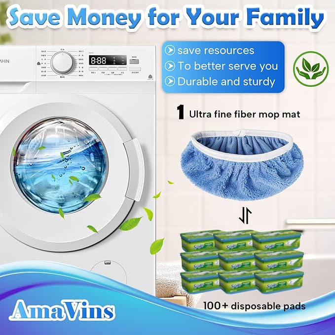 8 Pack Reusable Microfiber Mop Pads Compatible