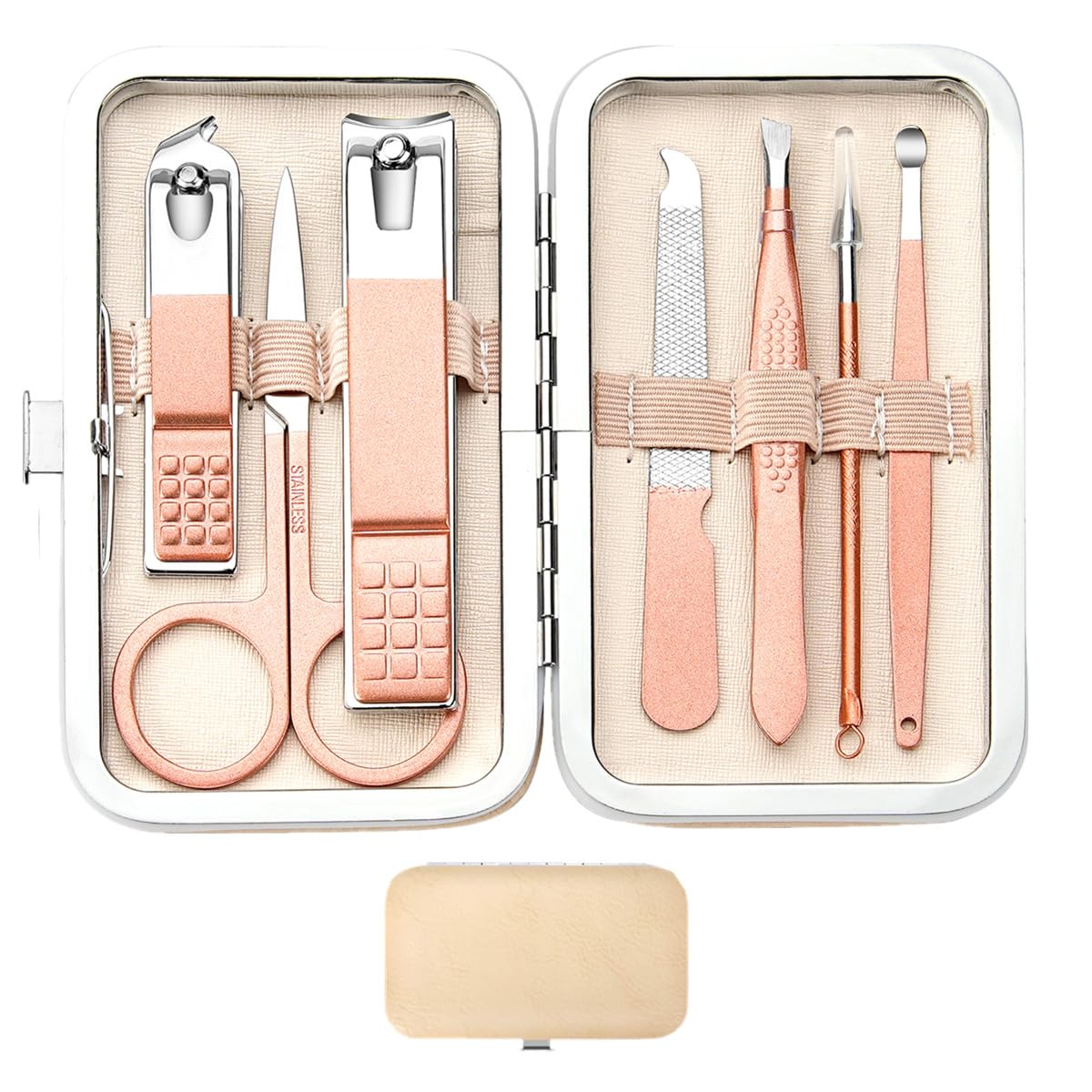 Manicure Set Nail Clipper Set Men Women Nail Clippers Toenail Fingernail Cutters Personal Care Tools Manicure Pedicure Tools with Travel Case Grooming Kit Present for Men Women Family Friends