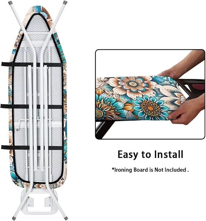ZDCUSTOM Boho Hummingbird Ironing Board Cover Scorch Resistant Ironing Board