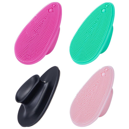 4 Pack Silicone Face Scrubber, Beomeen Facial Cleansing Brush Soft Silicone Facial Exfoliation and Massage Brush Blackhead Scrubber for Men and Women (Black)