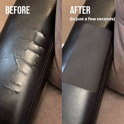 MastaPlasta Self-Adhesive Premium Leather Repair Patch - Black 20cm x 10cm (8in x 4in). Your All-In-One Instant Upholstery-Quality Leather Repair Kit for Sofas, Car Interiors, Bags & DIY