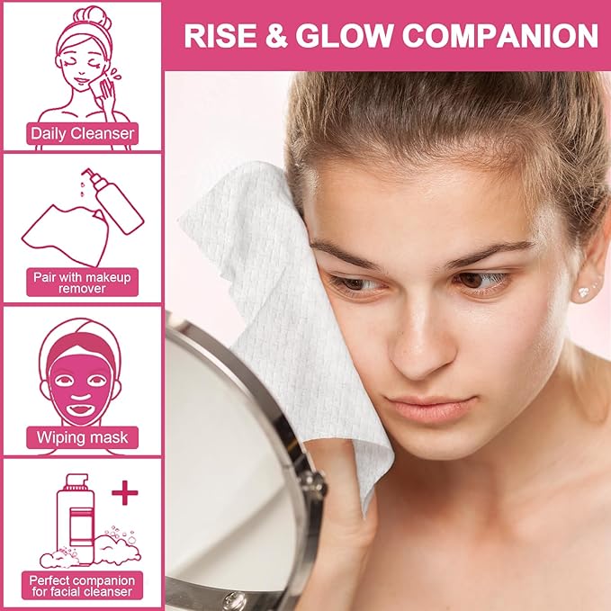 FACEMADE 120 Count Disposable Face Towels, 100% USDA Biobased Face Towelettes