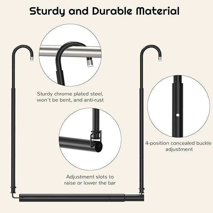 Hanging Closet Rod Adjustable Width Height Closet Rods