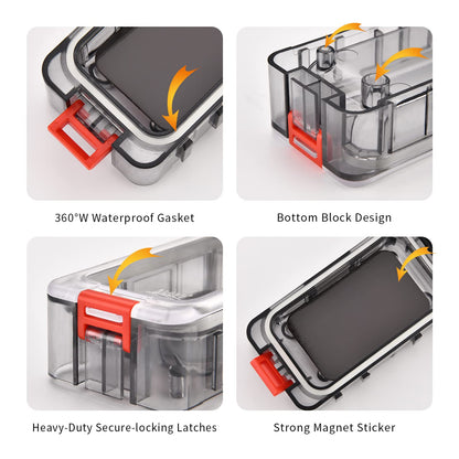 ECOFT Small Tackle Box 8pcs Removable Freely Assemble Fishing Tackle Storage Boxes Strip Seal Luminous Waterproof Fishing Tackle Organizer With Strong Magnetic Function Plastic Storage Organizer Box