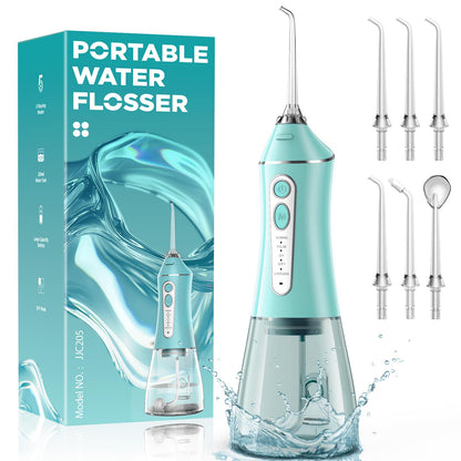 Water Flosser for Teeth Cleaning and Flossing, 5 Modes Rechargeable Cordless Oral Irrigator 320ml Water Tank Teeth Cleaner, IPX7 Waterproof Portable Electric Dentel Flossers for Home and Travel,Pink