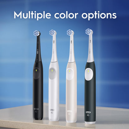 Oral-B iO2 Electric Toothbrush, 1 Gentle Care Toothbrush Head, 1 Travel Case, 1 Travel Refill Holder, Oral B Toothbrush Adults (Night Black), Designed by Braun, 2 Pin UK Plug
