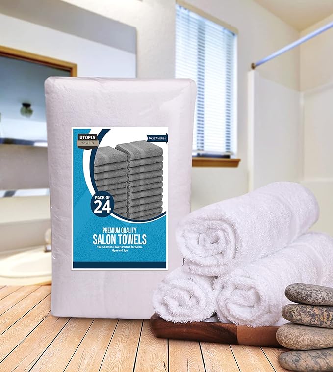 Utopia Towels, Salon Towel, 16 by 27 Inches, Highly Absorbent Cotton Towels