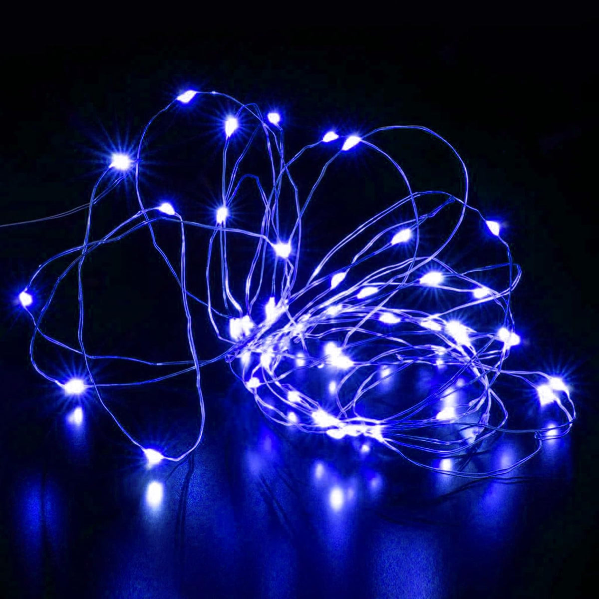 Aogist 2-Pack16FT Fairy Lights with Spool,Ultra-Bright 50 LEDs Battery Operated Copper Wire String Light for Bedroom Christmas Wedding Centerpiece Parties Decoration,Blue