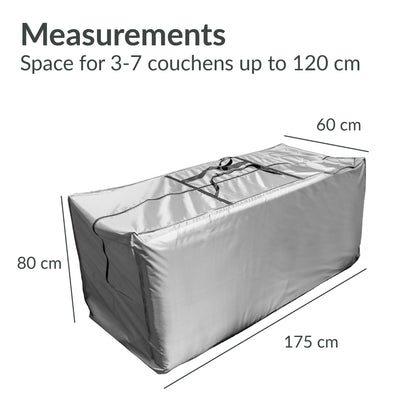 Chefarone Storage Bag for Garden Cushions Protective Cover for XXL Seat Cushions - Waterproof Cushion Bag - Garden Cushion Storage with UV Protection - 175x60x80 cm
