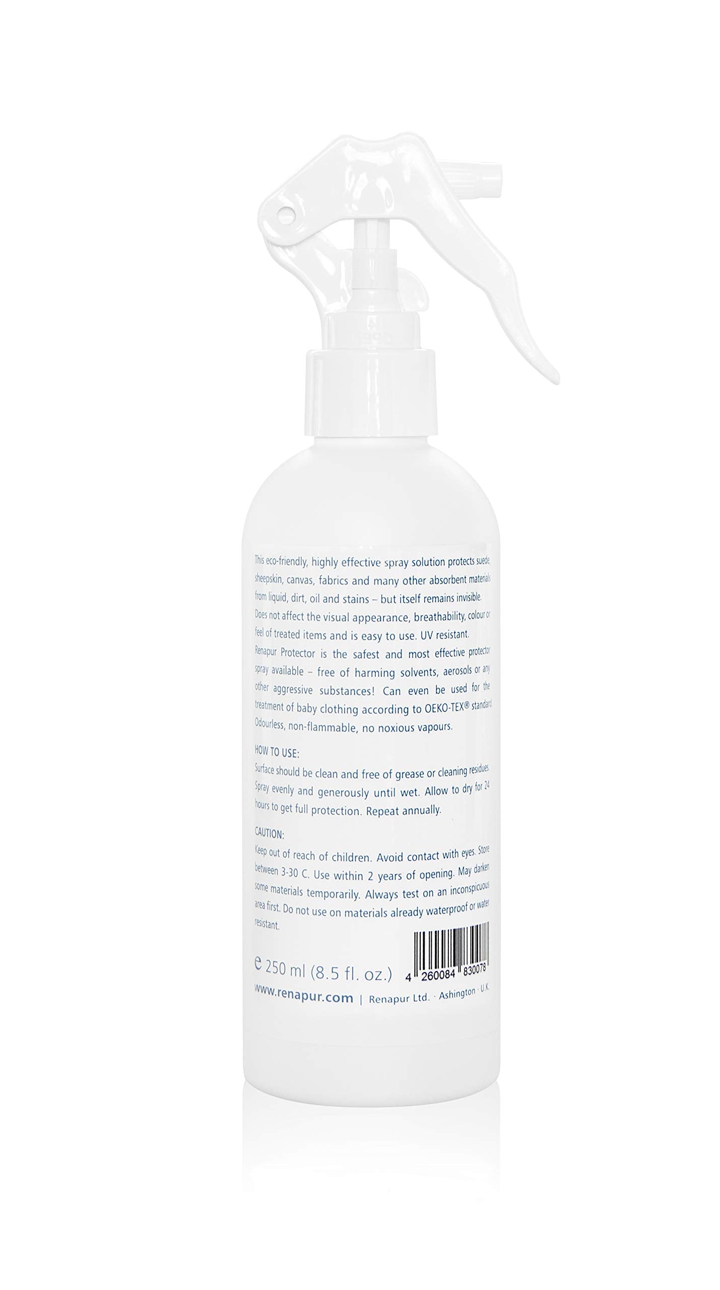 Renapur Suede, Nubuck, Fabric Waterproofing/Stain Protection — Eco-Friendly, Non-Toxic, for Shoes, Boots, Trainers & Clothing (250ml Spray Bottle)