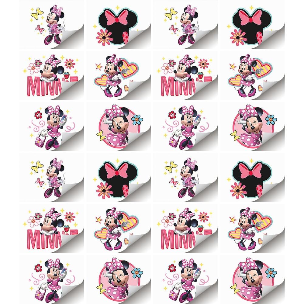 Minnie Mouse Party Temporary Tattoos | Assorted Designs | 24 Pcs