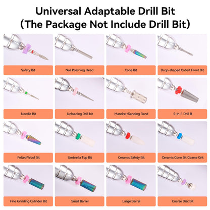 Makartt Nail Drill Handpiece for Up200 Machine:Professional Electric File Remove Gel Polish Poly Nail Gel Black B-05 Removing for Removing Acrylic Nail Polish Acrylic Nail Tools Black