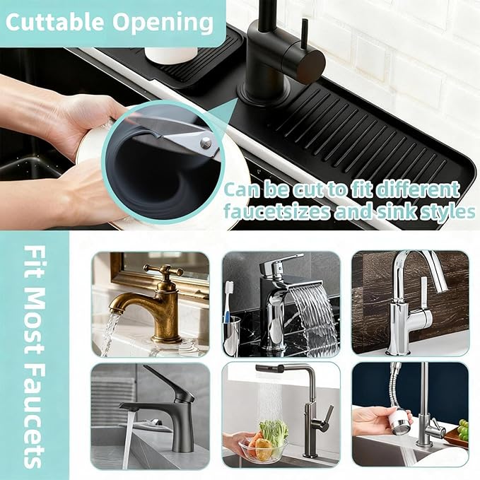 24 Inch Longer Faucet Mat, kitchen sink splash guard-Kitchen Sink Faucet Mat