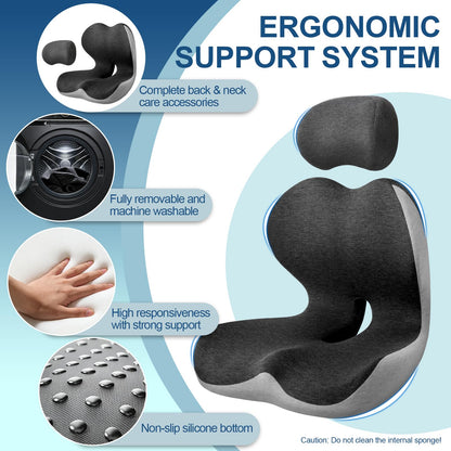 Wacalarda Truck Seat Cushion for Long Driving, Cushion for Car Seat Driver for Comfort, Made of Memory Foam, for Tailbone, Back, and Sciatica
