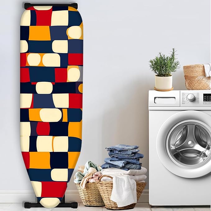 Nuxovilar Abstract Colorful Geometric Blocks Ironing Board Cover, This Cover