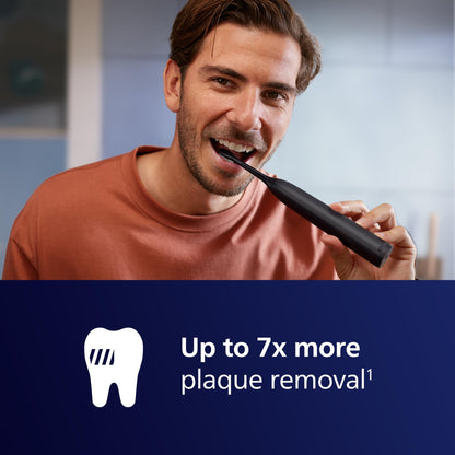 Philips Sonicare 5300 Electric Toothbrush, Sonic Toothbrush with 2 Intensity Levels, Pressure Alert, EasyStart, SmarTimer and BrushPacer, Black, Model HX7101/01 [New Technology]