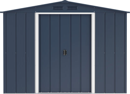 Duramax ECO 8 x 8 (6.35 m2) Metal Garden Storage Shed, Hot-Dipped Galvanized Metal Garden Shed, Tool Storage Shed, Strong Reinforced Roof Structure, Maintenance-Free Metal Shed, Anthracite