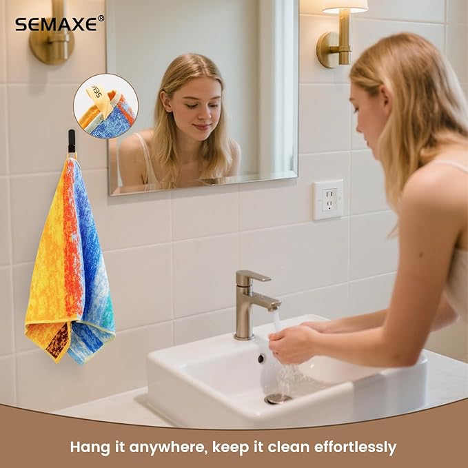 SEMAXE Hand Towels for Bathroom, 100% Cotton Towels