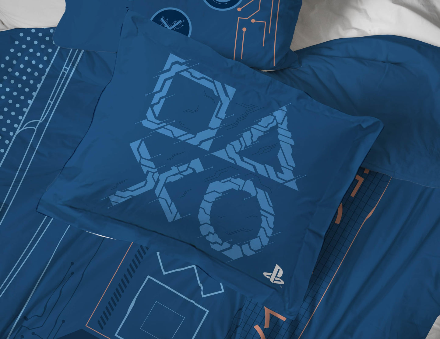 Jay Franco Kids Bed Set, Blue, PlayStation, 7 Piece Queen