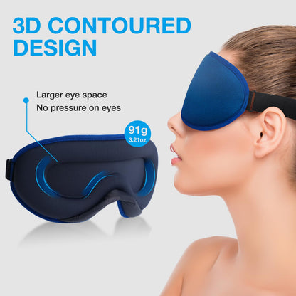LYSIAN Sleep Eye Mask Men Women-3D Concave Comfortable Cooling Mask Blindfold for Adult Night Sleep Eyes Cover with Foam Ear Plugs for Sleeping, Yoga, Nap, Travel, Black