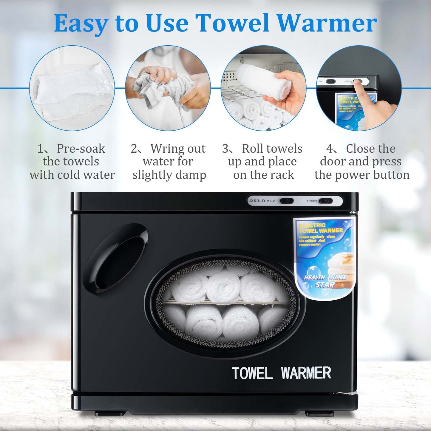Small Hot Towel Warmer for Spa Home Salon Esthetician 2-in-1 5L Mini Personal Hot Towel Cabinet Towel Warmers Spa, Fast Heating Towel Heater Towel Steamer for Facials…