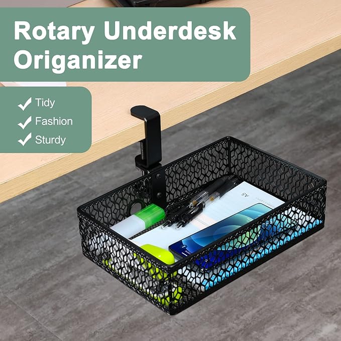 ROSYLINE Drawer Under Desk Storage Organizer, Clamp on Desk Drawer, Under Desk