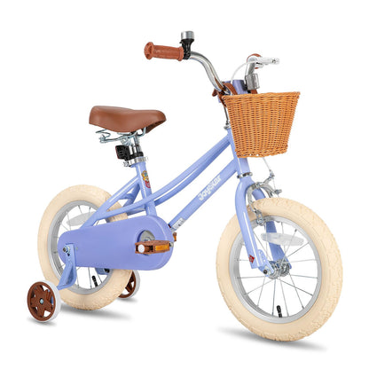 JOYSTAR 12 inch Kids Bike for Toddlers 3-4 Years(33"-41") Girls, Girls Bike with Training Wheels & Basket, Kids' Bicycle Purple