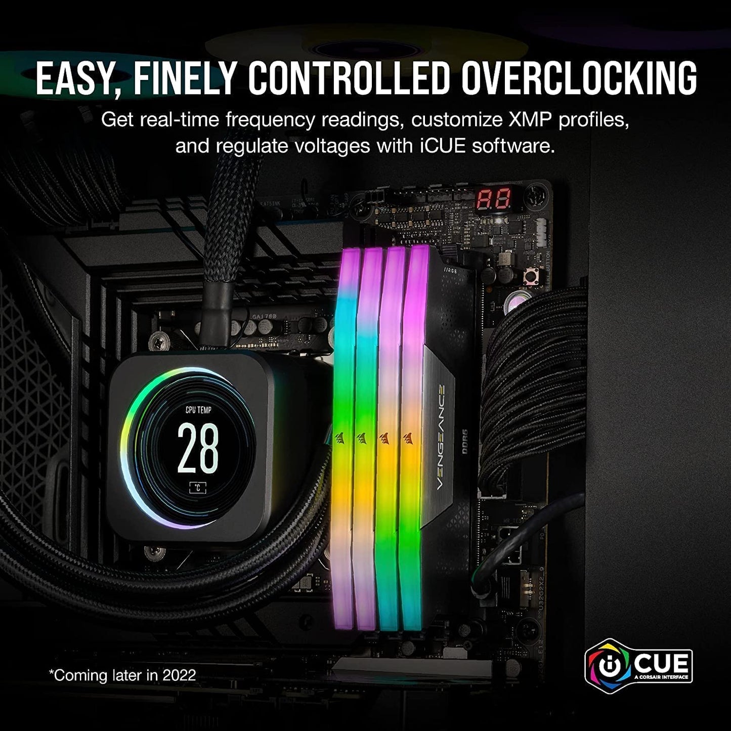CORSAIR VENGEANCE RGB DDR5 RAM 32GB (2x16GB) 6000MHz CL36-44-44-96 1.35V Intel XMP 3.0 Computer Memory – Black (CMH32GX5M2E6000C36)