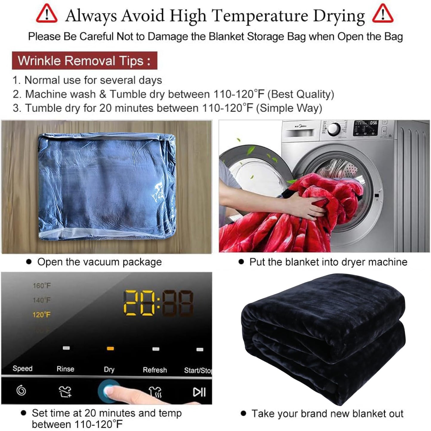 JYK Fleece Plush Blanket - 3.5 LB, 1 Ply Lightweight Korean Style Mink Blanket, Queen 79" x 91" - Super Soft, Warm & Cozy, Microfiber Bed Blanket for All Seasons, Black