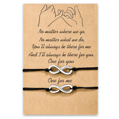 MANVEN Matching Bracelets for Couples Best Friends Pinky Promise Bracelets Birthday Gifts for Family Sister Women Men