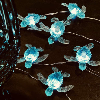 JASHIKA Beach Theme -Cute Green Sea Turtle String Lights- Ocean Fairy Decorative Lights- 10ft 30 LEDs -USB Powered -Multi-Function- Remote Control-Christmas -House Party- Bathroom -Baby Shower Decor